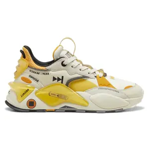 PUMA Mens Rs-Xl Disc Logo Lace Up Sneakers Shoes Casual - Off White, Yellow