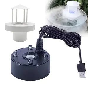 Fog generator,4 LED lights in four colors suitable for aquariums rockeries bonsai tea trays landscaping air humidifiers water pump atomizer water circulation home essential oil aroma diffuser flame magic difuso rde aceites volcano fire fireplace raindrop