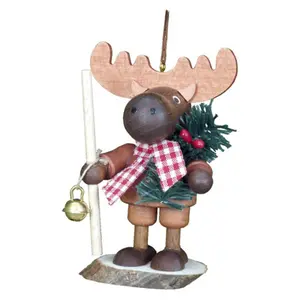 Alexander Taron 13-0705 Christian Ulbricht Wooden Elk Ornament, Festive Home Decor, Ideal Holiday Gift