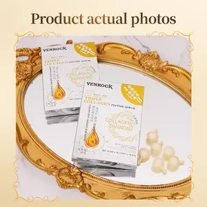 VENROCK Triple Collagen Serum | K-Beauty Peptide Ampoules 10ct, Plump & Smooth Fine Lines