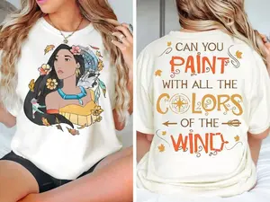 Cute 2-Sided D.ney Pocahontas Portrait Shirt, Meeko Afternoon Dreaming T-shirt, Wdw Magic Kingdom Tee, D.neyland Trip Family Outfits