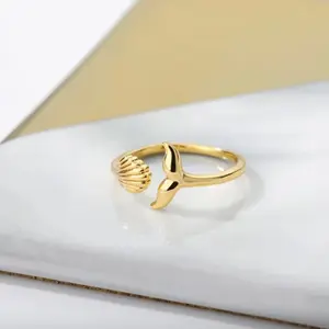 HPTOTMG Beachy Mermaid gold or silver adjustable ring