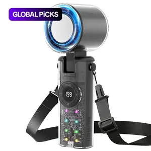 Portable Handheld Turbo Fan, 199 Gear Wind, Battery Operated USB-C , Up to 12 Working Hours, 3 IN 1 Hand Fans with Air Turbo Tech Cooling Fan for Outdoor Activities, Travel, Beach, Rechargeable Hand Fan #GLOBAL PICKS
