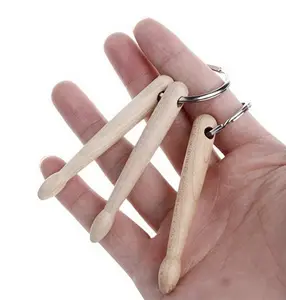 Small Drum Sticks Keychain Wood Drumsticks Percussion Key Ring Fashion Accessorie