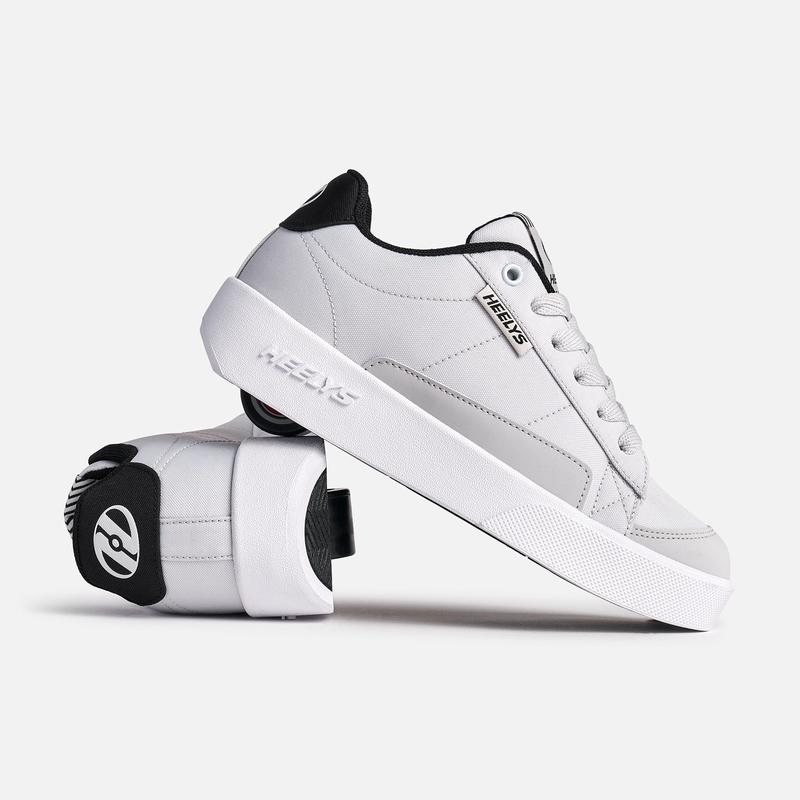 Heelys Shoes with Wheels - Digilo Closed Training Sneaker in White, Black & Gray, Ideal for Athletic and Casual Use