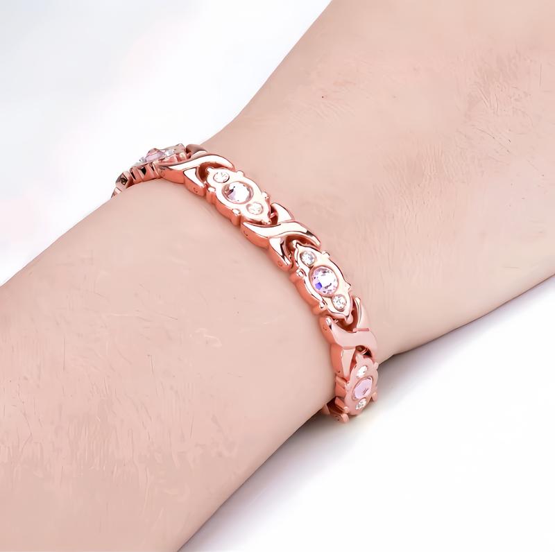 Energy magnet bracelet, eco-friendly alloy withdiamonds,adjustable ladies' wristband