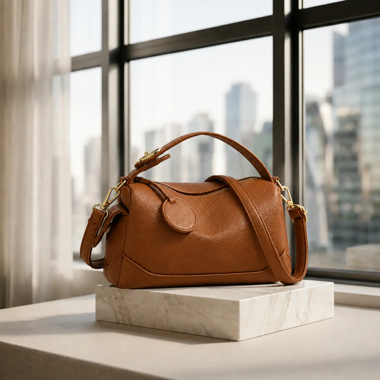 Trendy Premium Soft PU Leather Crossbody Bag for Women Large Capacity Commuter Shoulder Bag Minimalist Barrel Pillow Purse Top Handle Aesthetic Everyday Work Handbag Ladies Fashion Travel Essential Y2K Satchel Accessories