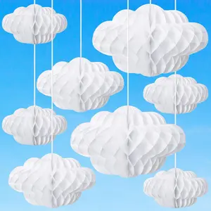 20 Pcs 3D Cloud Decorations Hanging Honeycomb Decor Artificial Cloud Ornaments for Ceiling Art Wedding Birthday Nursery Room Baby Shower Party Decorations (Large,Classical Style)