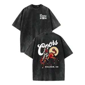[MOHEEB KHANB]  "Coors Banquet" Pattern, Coors Golden Colorado Art Rodeo T-Shirt,Graphic Tee, 230G Wash Cotton High Quality Cotton Double-Sided Printed T-Shirts, Daily Casual Clothing, Y2k Clothes, Vintage T Shirts, Men Clothes, Commuting,Men Clothes