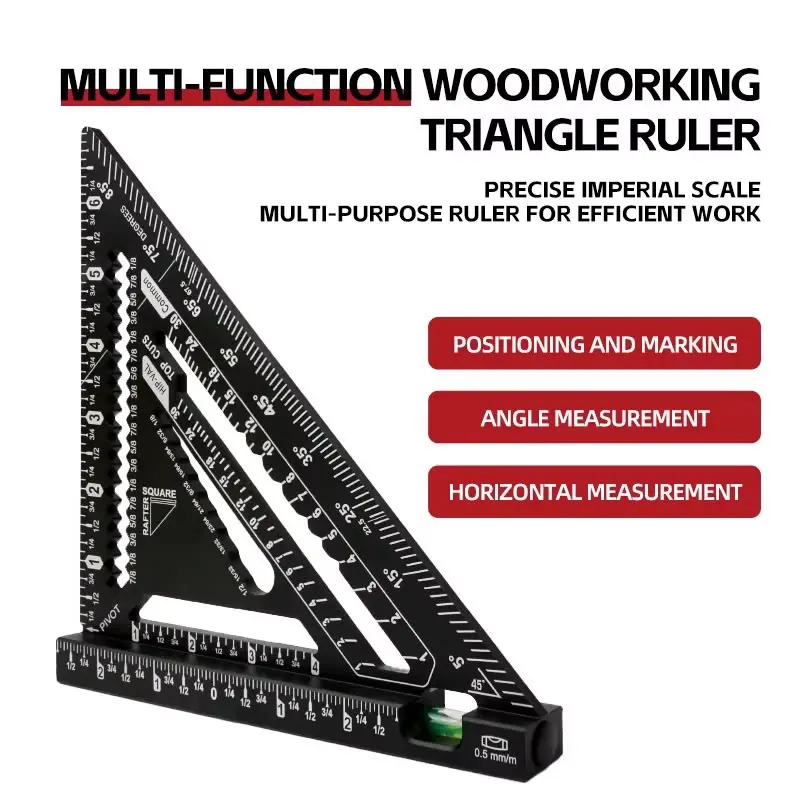 Multi-Function Woodworking Triangle Ruler for Woodworkers, Ideal for Marking Angles