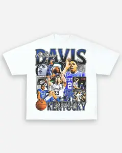 DAVIS - KENTUCKY TEE Print Short Sleeve T-Shirt Menswear Top Basketball Man Streetwear Tshirt Tropical Shortsleeve Crewneck halloween t-shirt Men's and women's tops suitable for everyday wear and all seasons NY1