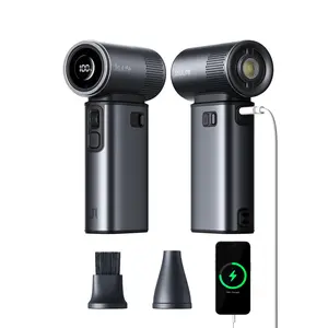 JISULIFE Multifunction Portable Handheld Turbo Fan with 9000 mAh Powerbank & Flashlight, 100 Speeds Adjustable Mini Personal Fan