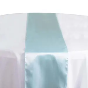 Satin Table Runner 12"x108" Light Blue - Stylish Table Linen