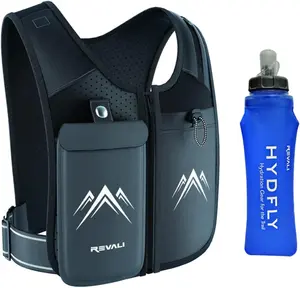 Running Vest, Zip Reflective with 500ML Hydration Bottle