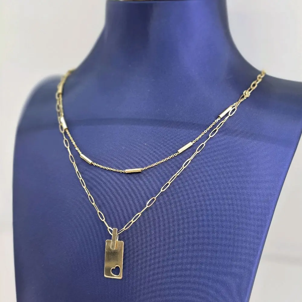 Double chain 14kt