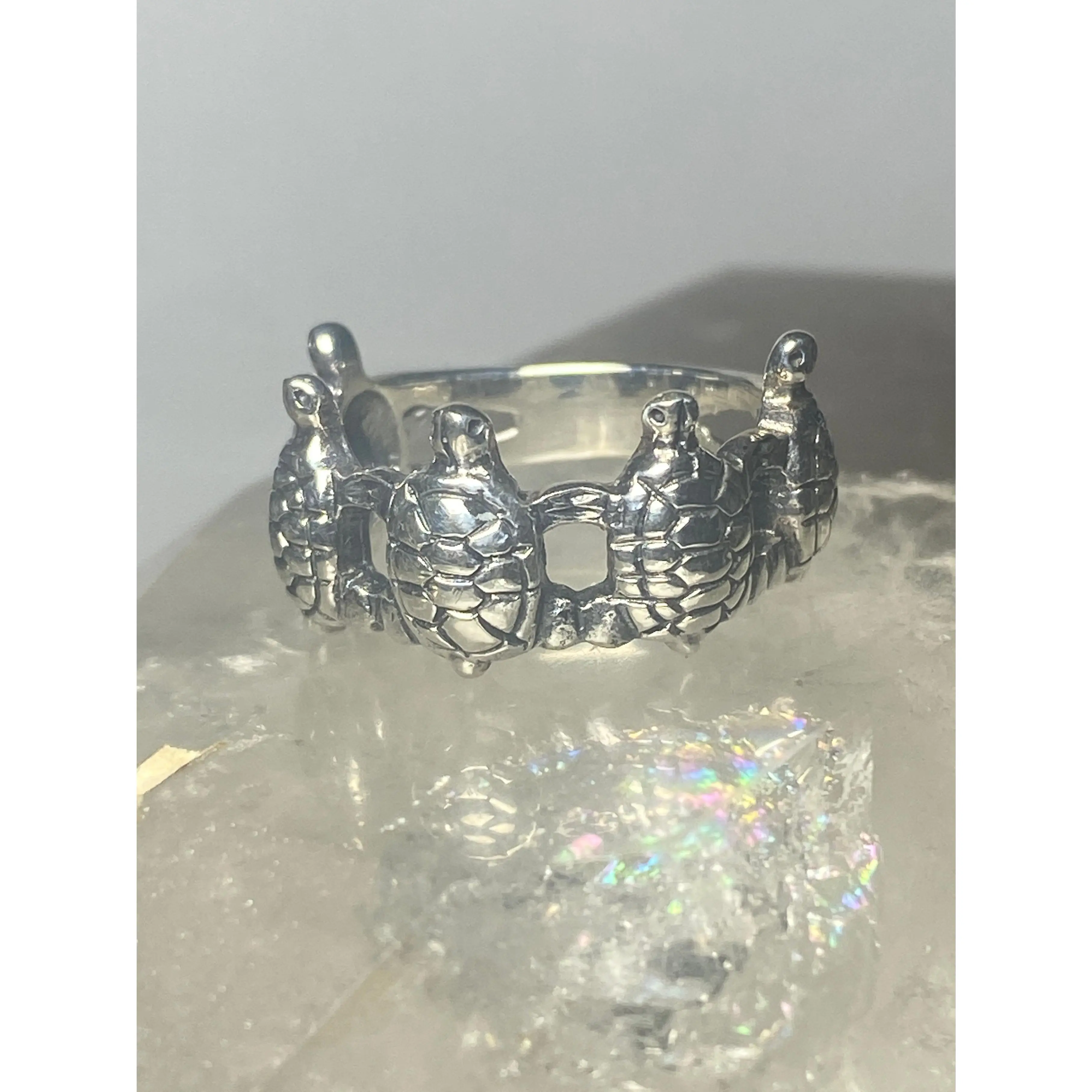 Turtle ring  turtles band  sterling silver women girls