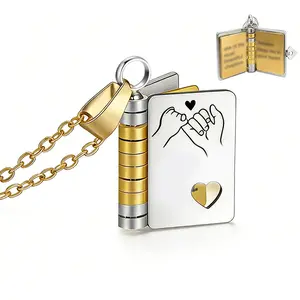 My Little Star Book Necklace - My Incredible Daughter Book Necklace Daughter Gifts from Dad Mom Mother Adjustable Silver 18k Gold Jewelry Openable with 6 Pages Gifts of Love