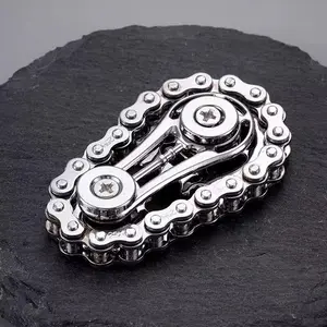 High-Tech Metal Fidget Spinner: Colorful Chain-Gear Flywheel — A Stress-Relieving Finger Toy and Gadget