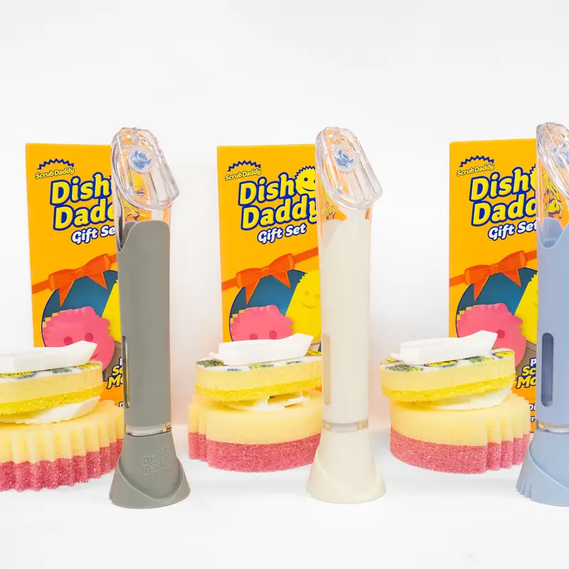 Scrub Daddy Dish Daddy Multicolor 3 Count Dish Washing Wand and Attachments Gift Set