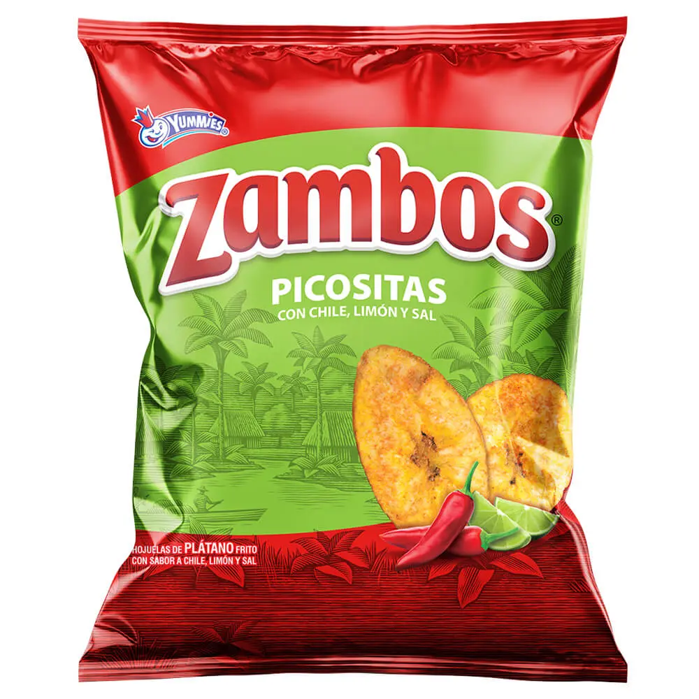 Zambos Picositas Familiar, Chili, Lime & Salt Family Size Platain Chips 9.7 oz