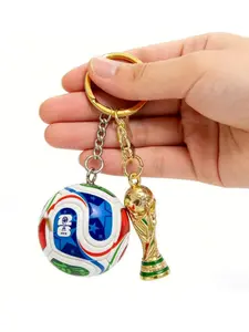 2026 Usa Mexico World Cup Football Keychain, Fan Memorial Gift, High-End Gift Box Included, Collectible Accessory for Soccer Lovers, Graphical Pattern, Fan Memorabilia
