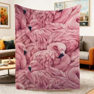 Cute Pink Flamingo Throw Blanket,Soft Warm Flannel Blanket for Couch Sofa Bed,Tropical Bird Print Cozy Blanket,Lightweight All Season Blanket for Home,Travel,Camping,Gift for Women Girls Mother