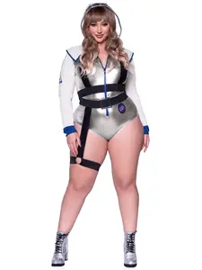 Leg Avenue Women's 3-Piece Sexy Galaxy Alien Bodysuit Halloween Costume - Spandex Fabric, Detachable Belt, Zipper, Multi-Color, 3X-4X Size (Model 86739X 10109) | Women's Clothes for Halloween