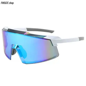 Men's Colorful Cycling Sunglasses, Rubber Frame Windproof Lens Sports Eyewear, Outdoor Bicycling Sports Accessories Model 8699
