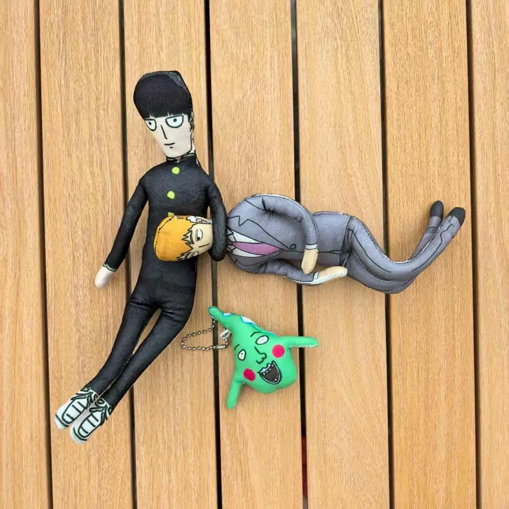 Mob Psycho 100 Mob Plush Doll - DIY Abstract Art Felt Craft Model Toy, 28cm 50g Kageyama Shigeo & Reigen Arataka Figure with Dimple, Anime Accessories, Car Decor Birthday Gift