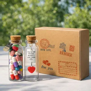 Capsule Letter Message In A Bottle, Love Letter for Anniversary, Wedding Favors 1 Set 100 Cute Lovely Letter for Boyfriend & Girlfriend, Valentines Gift for bf,