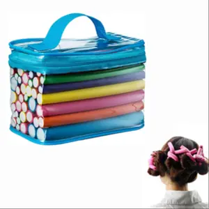 Hair Curlers Rollers Flexi Rods 42 Pack - Heatless Hair Curlers with Bag, 7 Sizes Flexible Curling Rods Set for Short Long Hair, No Heat Bendable Curling Rods，Salon Heatless Flexible Hair Rollers，DIY curling tools for home use and among friends