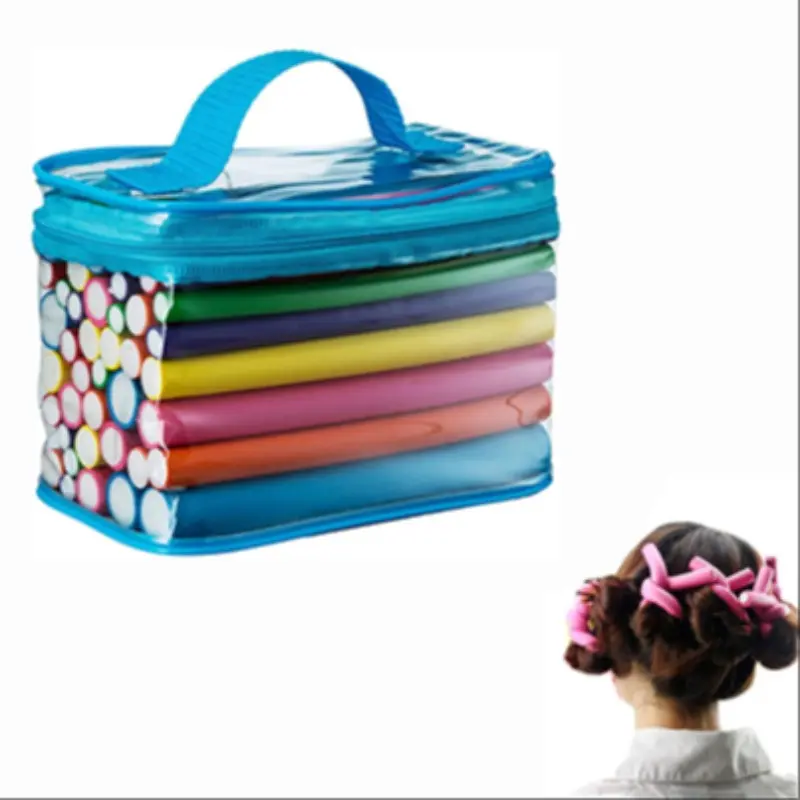 Hair Curlers Rollers Flexi Rods 42 Pack - Heatless Hair Curlers with Bag, 7 Sizes Flexible Curling Rods Set for Short Long Hair, No Heat Bendable Curling Rods，Salon Heatless Flexible Hair Rollers，DIY curling tools for home use and among friends