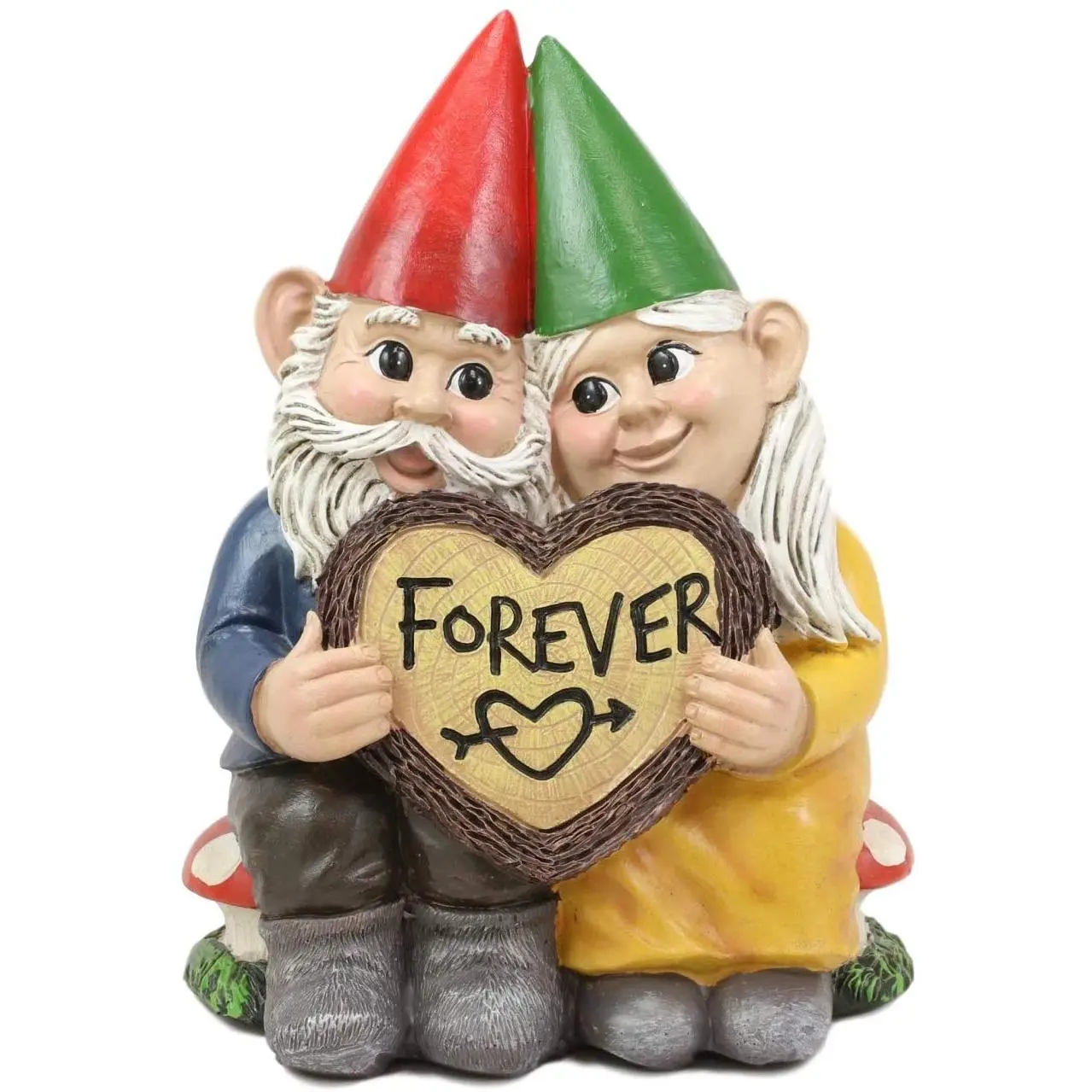 Ebros Whimsical Mr and Mrs Gnome 'Forever Love Struck' Couple Statue 6.25" Tall