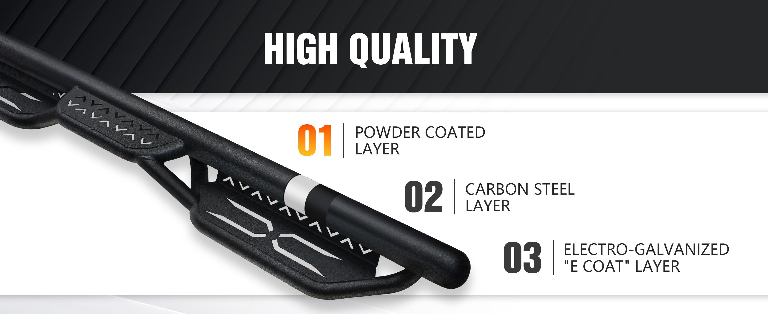【EYOUHZ】Carbon Steel 2-Tier Wave Pattern Bolt-On Crew Cab Running Boards, Automotive Side Steps for 2019-2026 Chevy Silverado/GMC Sierra 1500 (Excl 2019 1500 LD/Limited), 2020-2026 GMC Sierra 2500HD 3500HD Truck Accessories