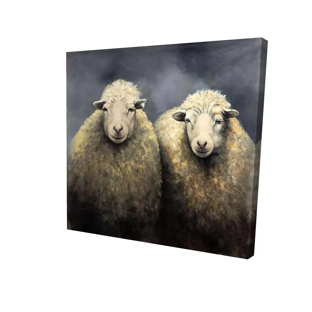 212 MAIN Gray Rustic 24x24 in. High Def Farmhouse Wool Sheep Nature Canvas Print - Lightweight Hangable, High Pigment Density, Soothing Decor Inspo for Bedroom Home Decor