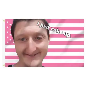 Daniel Flag 2x3 Ft Decorative with 2 Brass Grommets Double Stitched for Indoor Outdoor Wall Hanging Tapestry College Dorm Room Decoration I Just Roke Up - Banner Modern Stripe Design