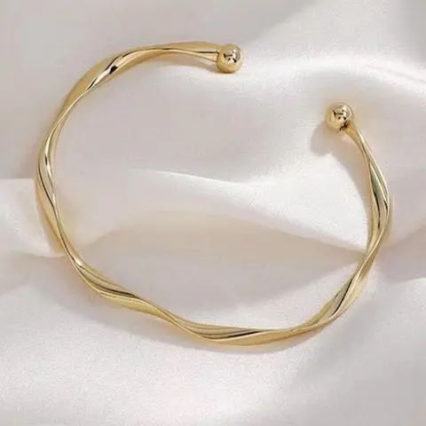 Fashion Simple Twist Design Cuff Bangle Bracelet, Fashionable Bangle, Creative Alloy Accessories for Women, Daily Commuting Versatile Accessories for Party and Club, Geometric Design Bangle, Adjustable Bracelets, Adjustable Bangle, Bangles Bracelets
