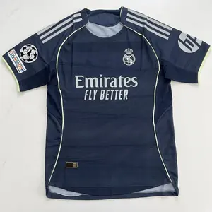Real Madrid 2025/26 Away Jersey Blue Black – Match Fit Premium Soccer Shirt for Fans
