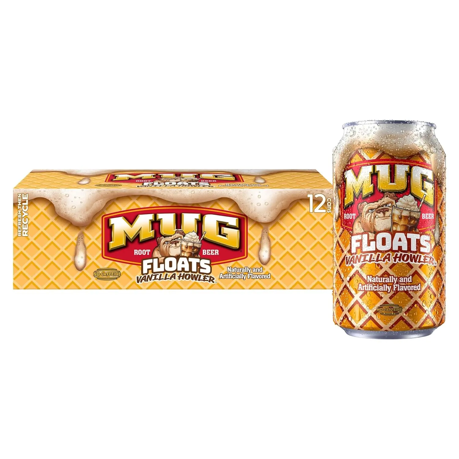 Mug Soda Pop, Root Beer Floats Vanilla Howler, 12 Fl Oz (Pack of 12)