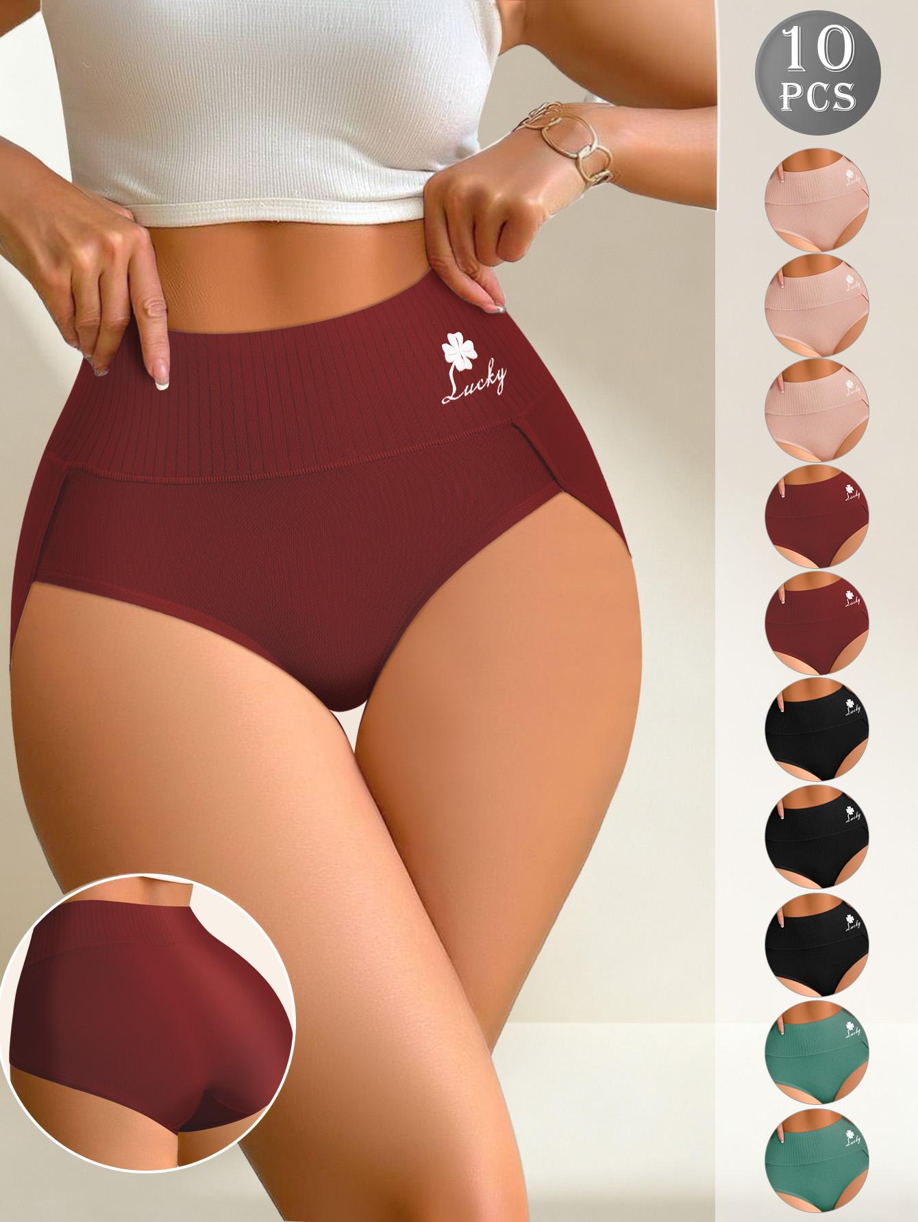 QUASTI 10pcs High Elasticity Briefs Control Panties With Breathable Stretchy Fabric, Soft Intimates For Women'S Lingerie & Underwear - Everyday Essential For Comfort And Confidence Womenswear Basic SpringStatements