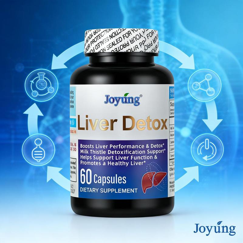 JOYUNG Liver Support with 540mg Milk Thistle, Artichoke, Dandelion, Licorice & Turmeric | Boosts Liver Performance & Detoxification, Supports Liver Function, Promotes Healthy Liver, Natural Herbal Liver Detox Supplement, 60 Capsules