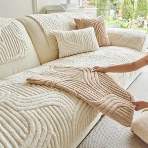 Solid Color Sofa Cover, 1 Count Non-slip Soft Comfortable Pet Friendly Sofa Protector, Sofa Protective Cover for Home Living Room, Sofa Couch Covers