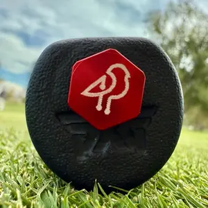 Red Hex Birdie Button