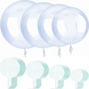 40 Pcs Clear Bobo Balloons – 4 Sizes Transparent Bubble Balloons (12/18/24/36 Inch) for Wedding, Birthday, Christmas & Party Decorations – Indoor & Outdoor Use