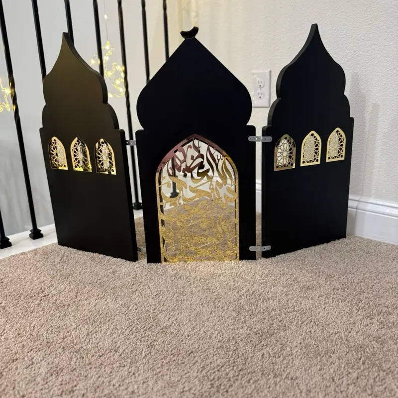 Wooden Masjid Design Panel/Partition for Ramadan - Traditional Islamic Decor