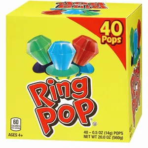 Ring Pop Hard Candy Pops, Variety Pack, 40 Count