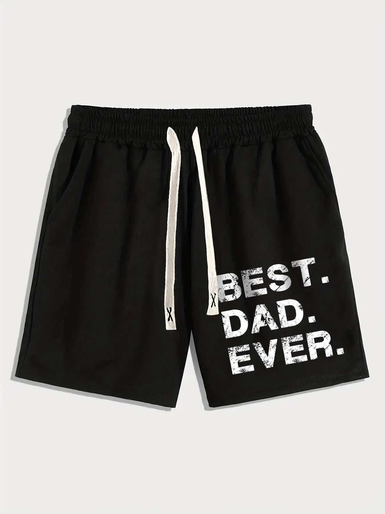 Men's Letter Print Drawstring Sweat Shorts, Casual Comfy Pockets Loose Shorts for Summer Outdoor Sport Street, Summer Outfits 2024