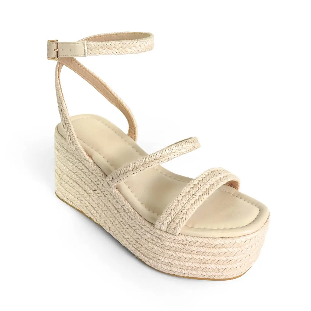 Wedge Heels Sandals for Women: Open Toe Platform Espadrilles Wedges | Comfortable Beach Summer Shoes, Adjustable Buckle Strap, Cushioned Insole for Daily Wear, Dressy, Casual & Vacation, High Heel, Classy