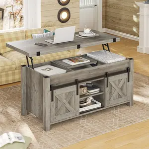 SIKAIC 4 in 1 Multi-Function Lift Top Coffee Table Converts To Dining Table Modern Farmhouse Style Distressed Oak Finish Modern Furniture