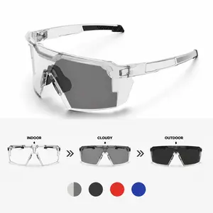 ANSI Z87+ Photochromic Polarized Sports Sunglasses Men Women UV400 Protection Light Adjusting Transition Lenses Impact Resistant Windproof Wrap Around Shield Eyewear Cycling Running Fishing Driving Baseball Biking Tactical Safety Goggles Anti-Slip Glasses